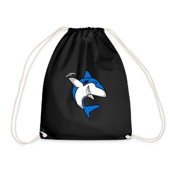 Requin agitant Grand prédateur d'aileron de requin blanc - Sac de sport léger - noir - Devant