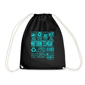 Wind Turbine Technician Gift - Drawstring Bag - black - Front