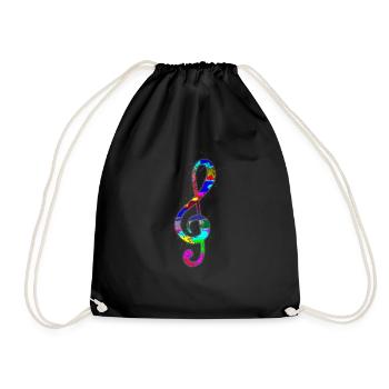 Clef musical notes - Drawstring Bag - black - Front