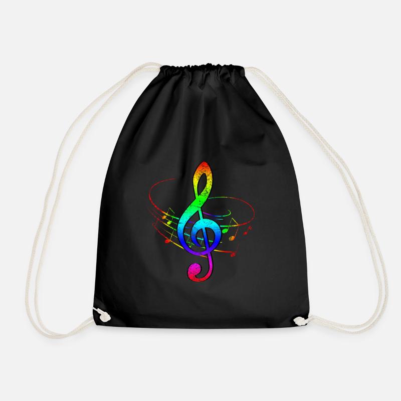 Clef musician - Drawstring Bag - black