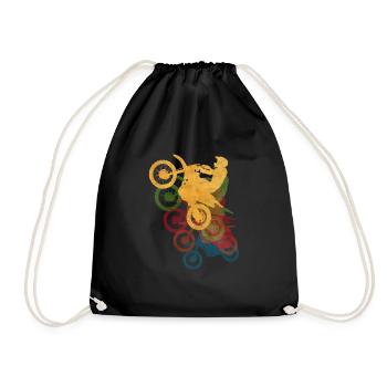 motorcycle - Drawstring Bag - black - Front