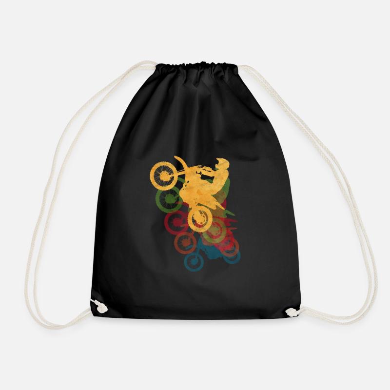 motorcycle - Drawstring Bag - black