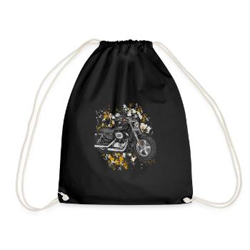 Motorcycle - Drawstring Bag - black - Front