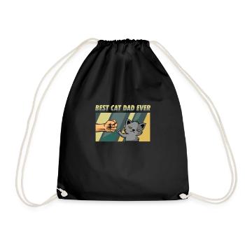 Best Cat Dad Ever - Best Cat Dad Fist Bump - Drawstring Bag - black - Front