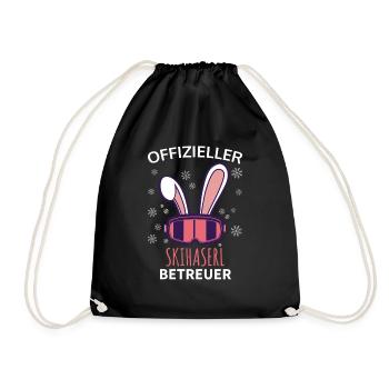 Offizieller Skihaserl Betreuer Skilehrer Skifahrer - Turnbeutel - Schwarz - Vorne