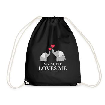My Best Aunt Loves Me Gute Nephew und Elefant Fan - Turnbeutel - Schwarz - Vorne