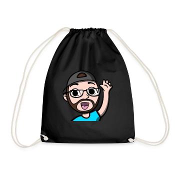 Funny Hi Emoji comic design by gaming streamer - Drawstring Bag - black - Front