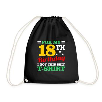 18th birthday - Drawstring Bag - black - Front