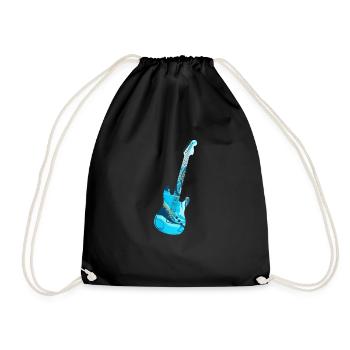 Funky electric guitar music instrument guitarist - Drawstring Bag - black - Front