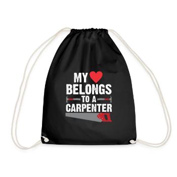 Menuisier femme artisan artisan mari technicien - Sac de sport léger - noir - Devant