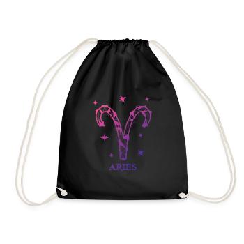 Aries zodiac sign - Drawstring Bag - black - Front