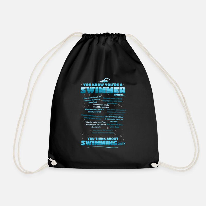 You Are A Swimmer When ... - Drawstring Bag - black