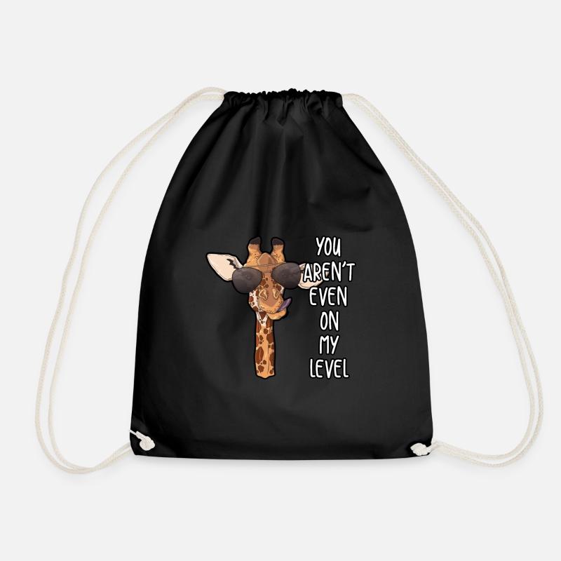 Giraffe animal animals - Drawstring Bag - black