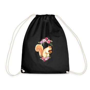 squirrel - Drawstring Bag - black - Front