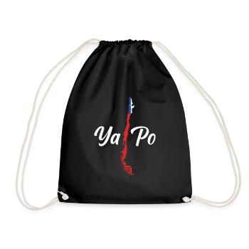 Chili Ya Po Amérique du Sud carte drapeau chilien - Sac de sport léger - noir - Devant