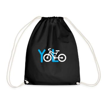 YOLO bike logo - Drawstring Bag - black - Front