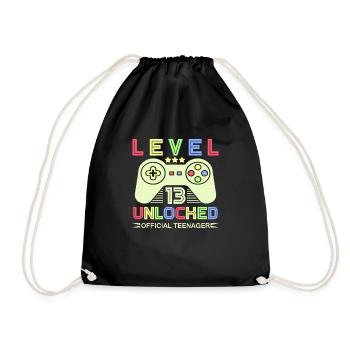 Level 13 Unlocked-Official Teenager - Drawstring Bag - black - Front