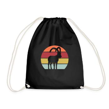 Sternzeichen Steinbock Gämse Klettern Berge Tiere - Turnbeutel - Schwarz - Vorne