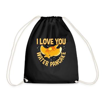 Ich liebe dich Wasser Pfannkuchen Adorable Stingray Pun - Turnbeutel - Schwarz - Vorne