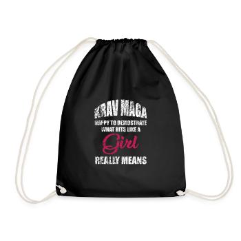 Fille de Krav Maga - Sac de sport léger - noir - Devant