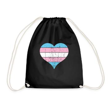 Transgenre LGBT Pride heart - Sac de sport léger - noir - Devant