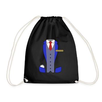 Platoon leader disguise carnival costume conductor - Drawstring Bag - black - Front