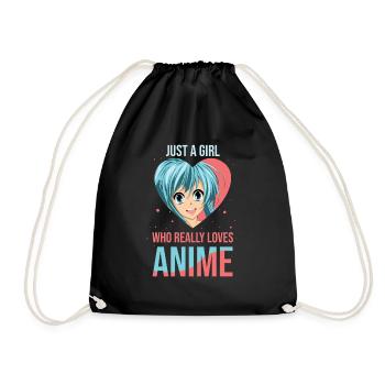 Nur Ein Mädchen Das Anime Liebt Otaku - Turnbeutel - Schwarz - Vorne