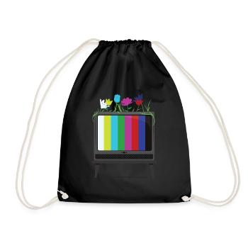 Blühendes Fernsehen - Turnbeutel - Schwarz - Vorne