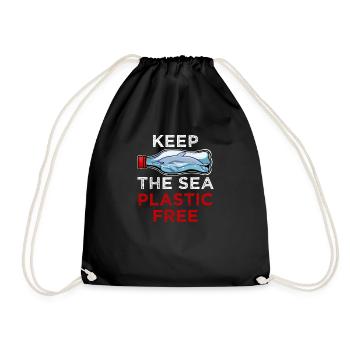 Save The Ocean Keep the Sea plastic free Meer Öko - Drawstring Bag - black - Front