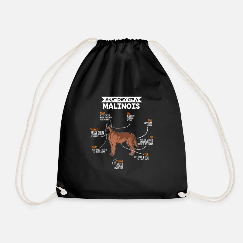 Anatomie des Malinois Hund Hundebesitzer - Turnbeutel - Schwarz