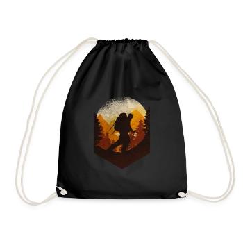 Cool Hiking Hiking Mountains Shirt - Drawstring Bag - black - Front