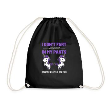 Farting Unicorn Dont Fart Pony Magical Horse Poop - Drawstring Bag - black - Front