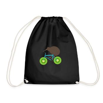 Neuseeland Kiwi Geschenk - Turnbeutel - Schwarz - Vorne