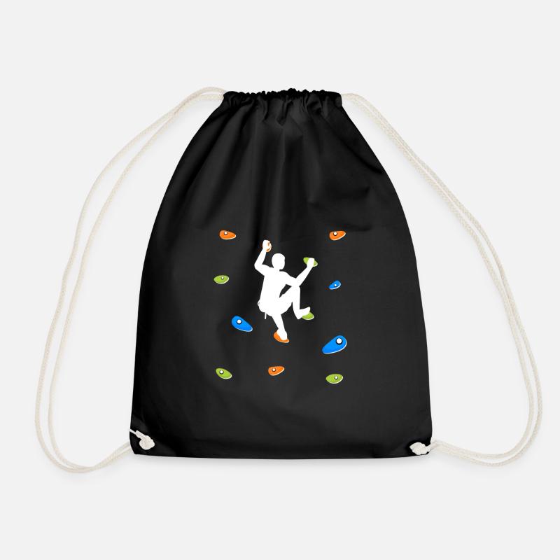 Climbing the wall - Drawstring Bag - black