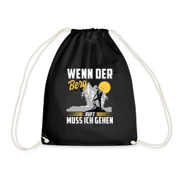 Wenn der Berg ruft muss ich gehen - Turnbeutel - Schwarz - Vorne