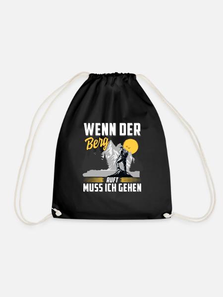 Wenn der Berg ruft muss ich gehen - Turnbeutel - Schwarz