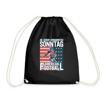 An jedem verdammten Sonntag American Football - Turnbeutel - Schwarz - Vorne