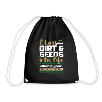 Je transforme la saleté et les graines en jardin - Sac de sport léger - noir - Devant