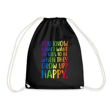 LGBT Awareness Parents Mom Dad Gay Pride Rainbow - Turnbeutel - Schwarz - Vorne