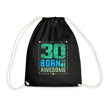 30th birthday present 30 years old - Drawstring Bag - black - Front