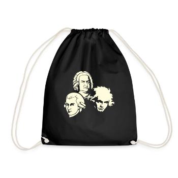 Beethoven Bach Mozart - Turnbeutel - Schwarz - Vorne