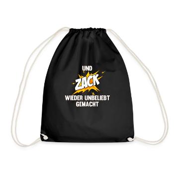 Und zack wieder unbeliebt gemacht - Turnbeutel - Schwarz - Vorne