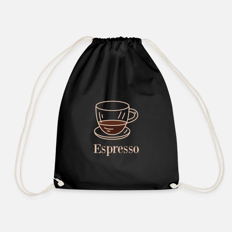 Coffee Espresso Morning Coffee Gift - Drawstring Bag - black
