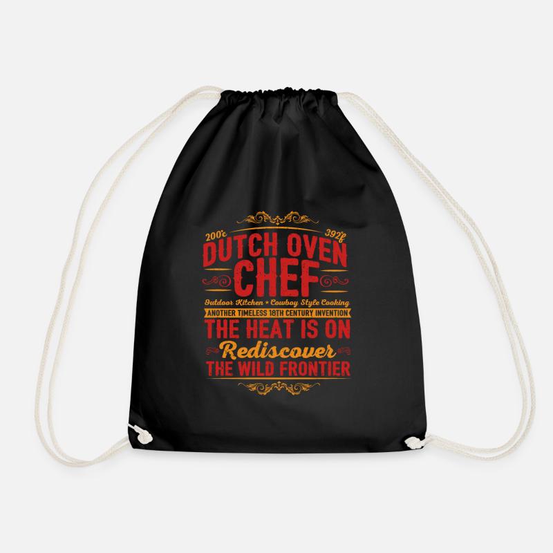 Dutch oven chef - Drawstring Bag - black