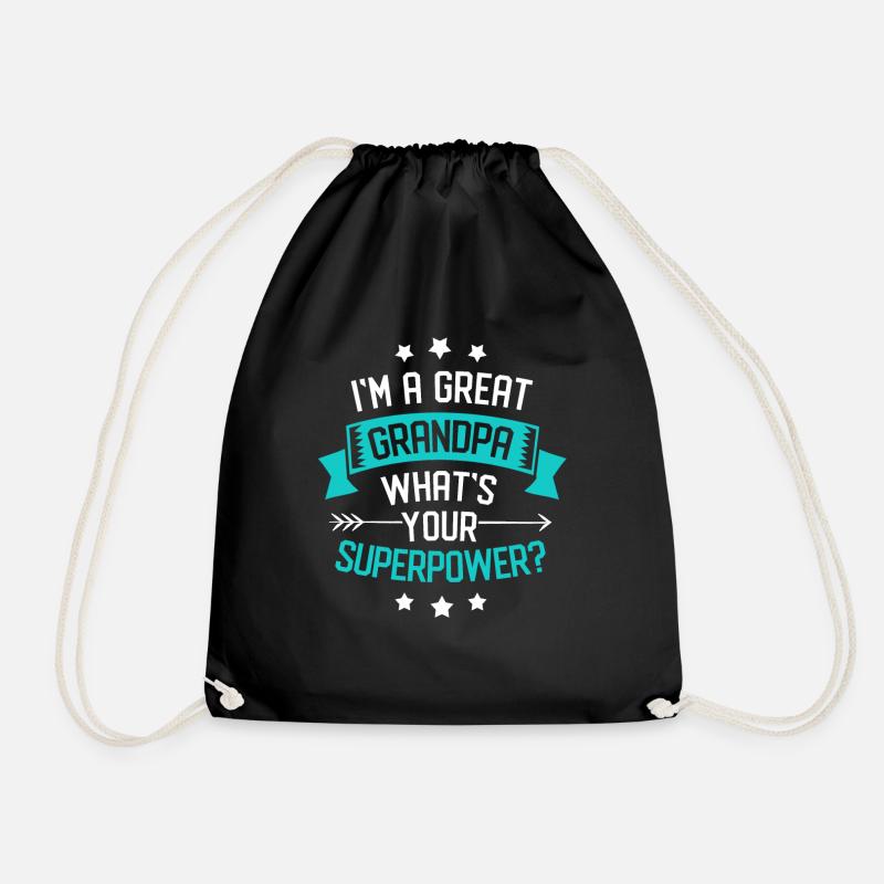 Grandpa - Drawstring Bag - black
