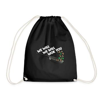 Drôle cuisine asiatique cuisine alimentaire wok cuisinier - Sac de sport léger - noir - Devant