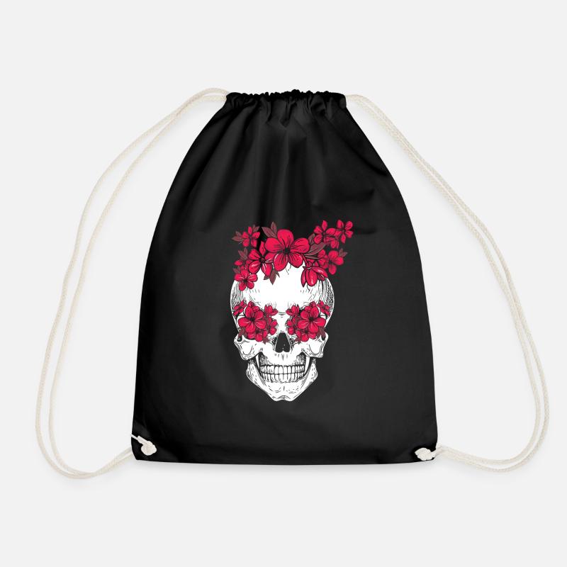 Mexikanisch Totenkopf Blume Florist Cinco de Mayo - Turnbeutel - Schwarz