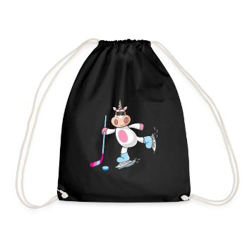 Joueur de hockey sur glace licorne enfant sport d'hiver magique - Sac de sport léger - noir - Devant