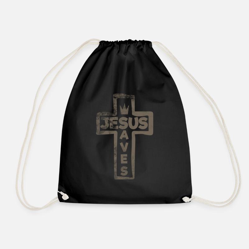 Jesus - Jesus Saves - Turnbeutel - Schwarz