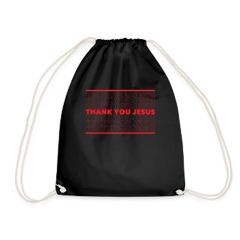 Jesus - Thank you Jesus - Drawstring Bag - black - Front